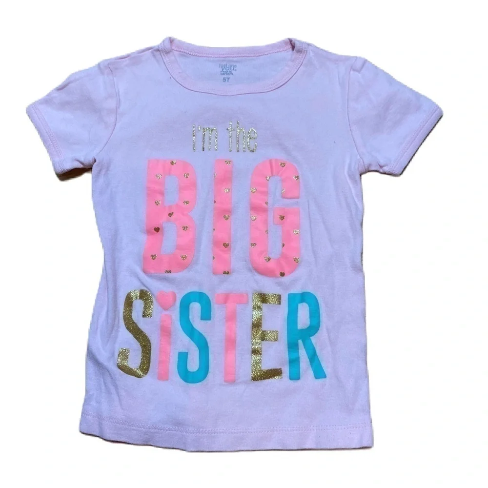 Carter’s I’m the Big Sister T-shirt 5T Kids Girls Pink